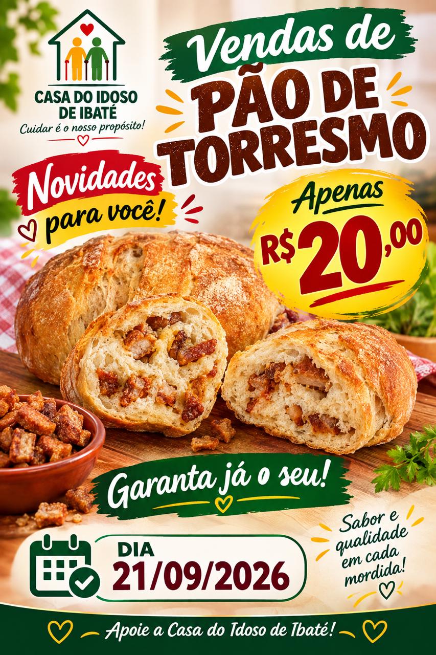 🥖🔥 ATENÇÃO, IBATÉ! TEM PÃO DE TORRESMO SAINDO — E ESSA DELÍCIA AINDA AJUDA UMA CAUSA ESPECIAL! ❤️