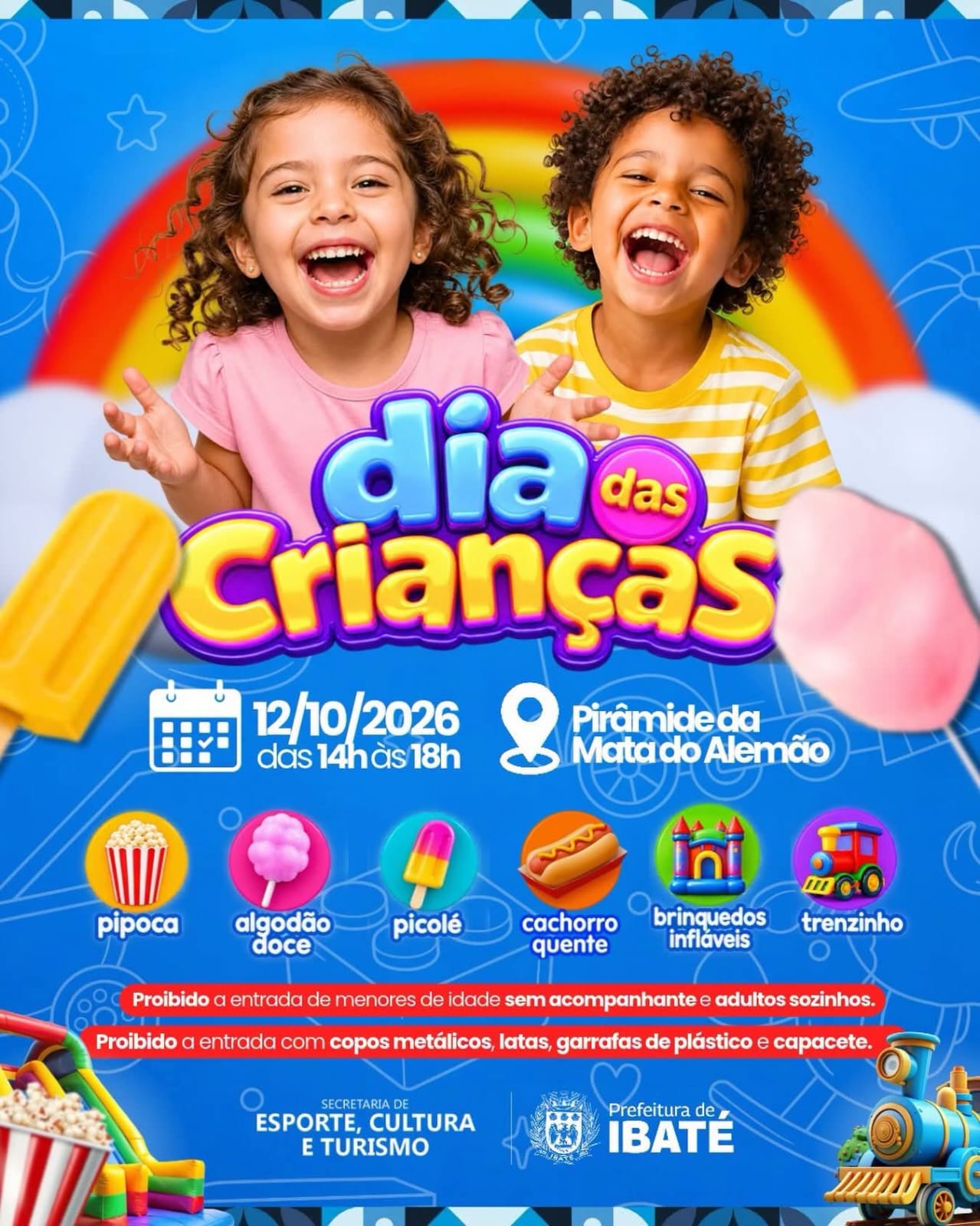🚨 Ibaté prepara grande festa para o Dia das Crianças com brinquedos, guloseimas e trenzinho gratuito