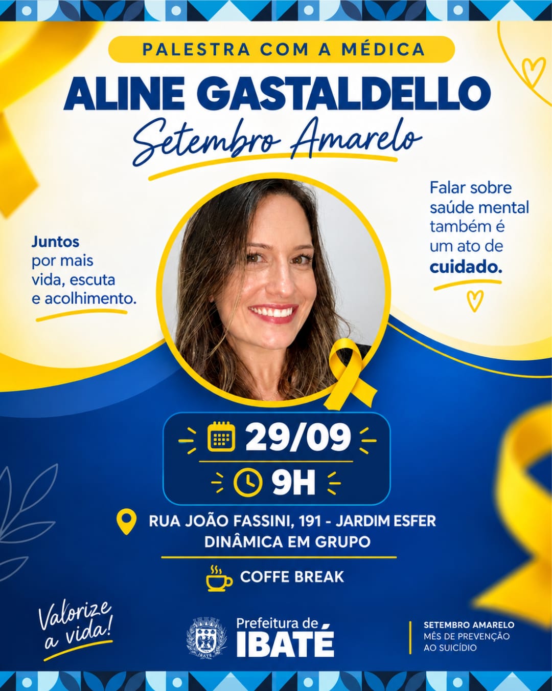 📌 Prefeitura de Ibaté promove palestra sobre saúde mental durante o Setembro Amarelo