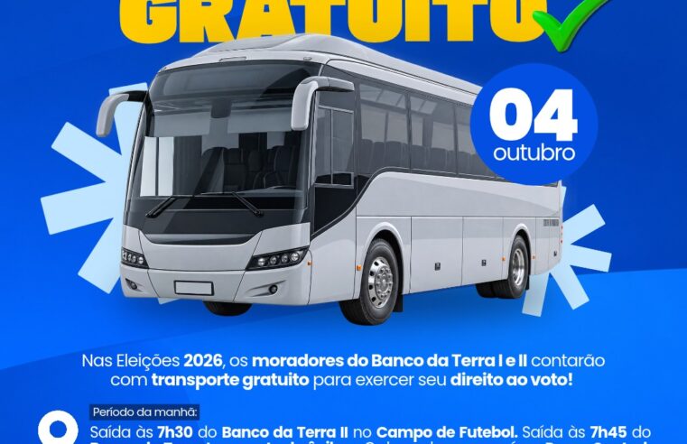 📌 Ibaté disponibiliza transporte gratuito para moradores do Banco da Terra no dia das Eleições 2026