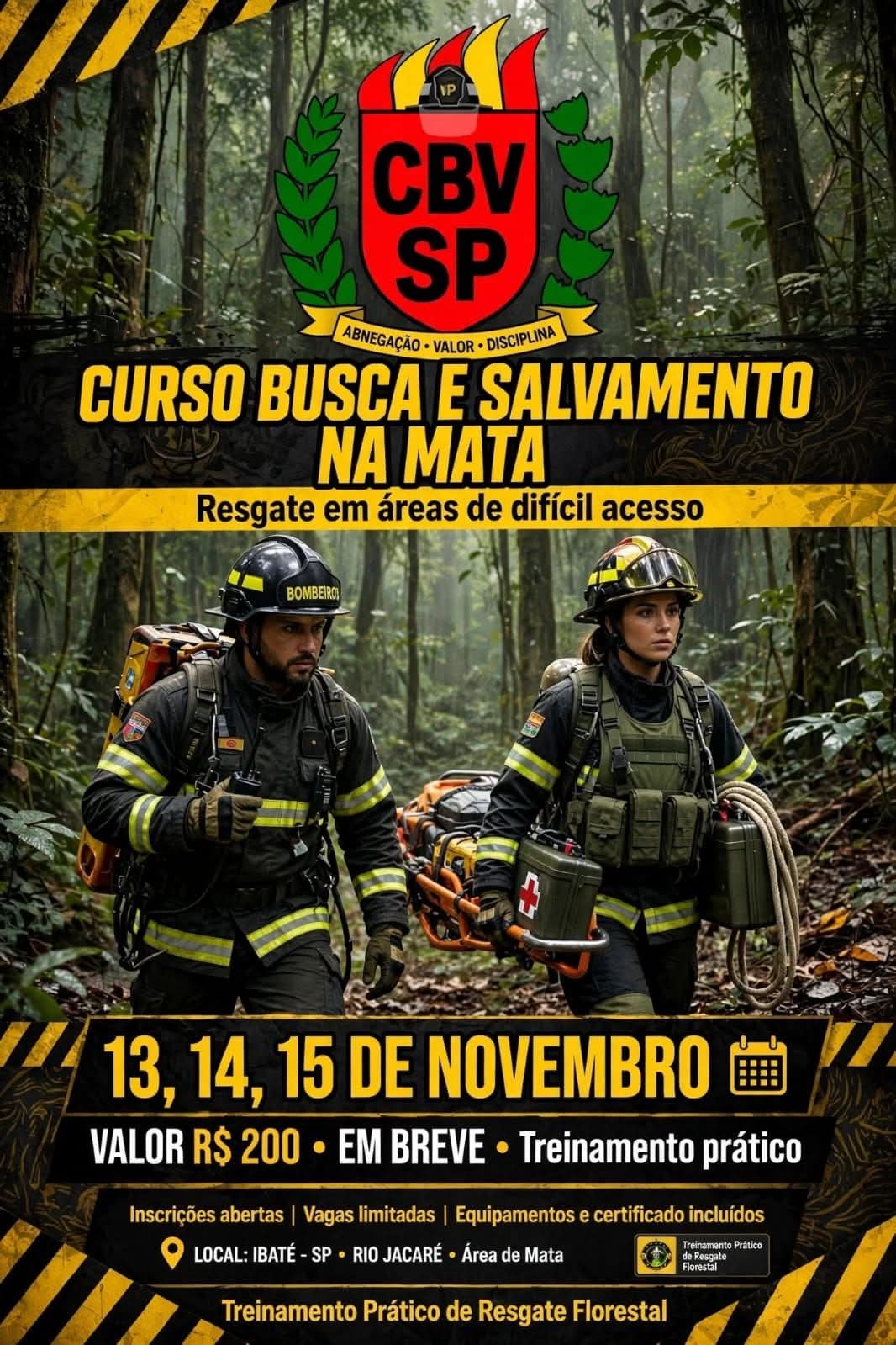 🚨 IBATÉ RECEBE CURSO DE BUSCA E SALVAMENTO NA MATA COM TREINAMENTO PRÁTICO!