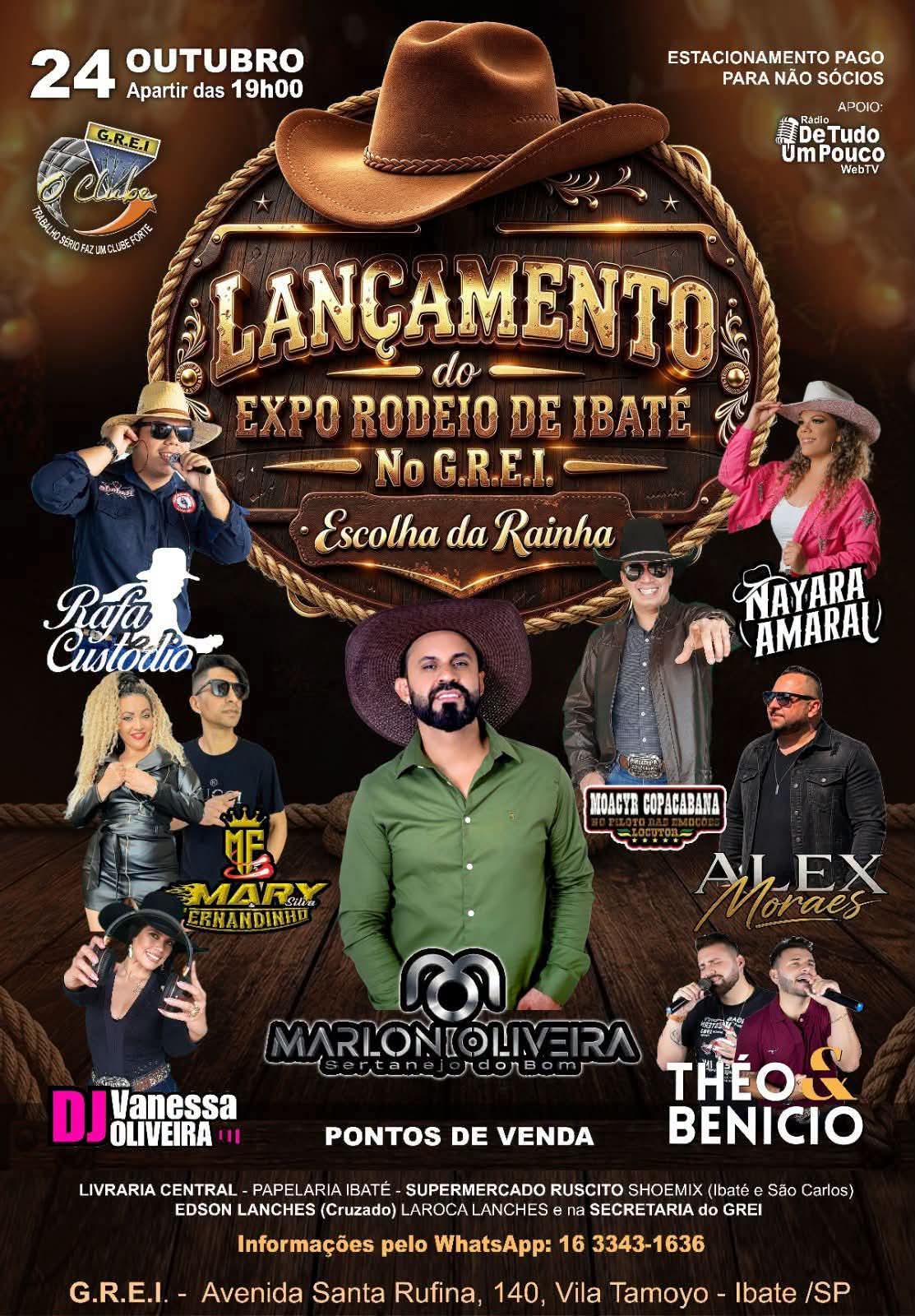 Lançamento do Expo Rodeio de Ibaté vai acontecer no próximo dia 24 de outubro no Grei Ibaté ! 🤠