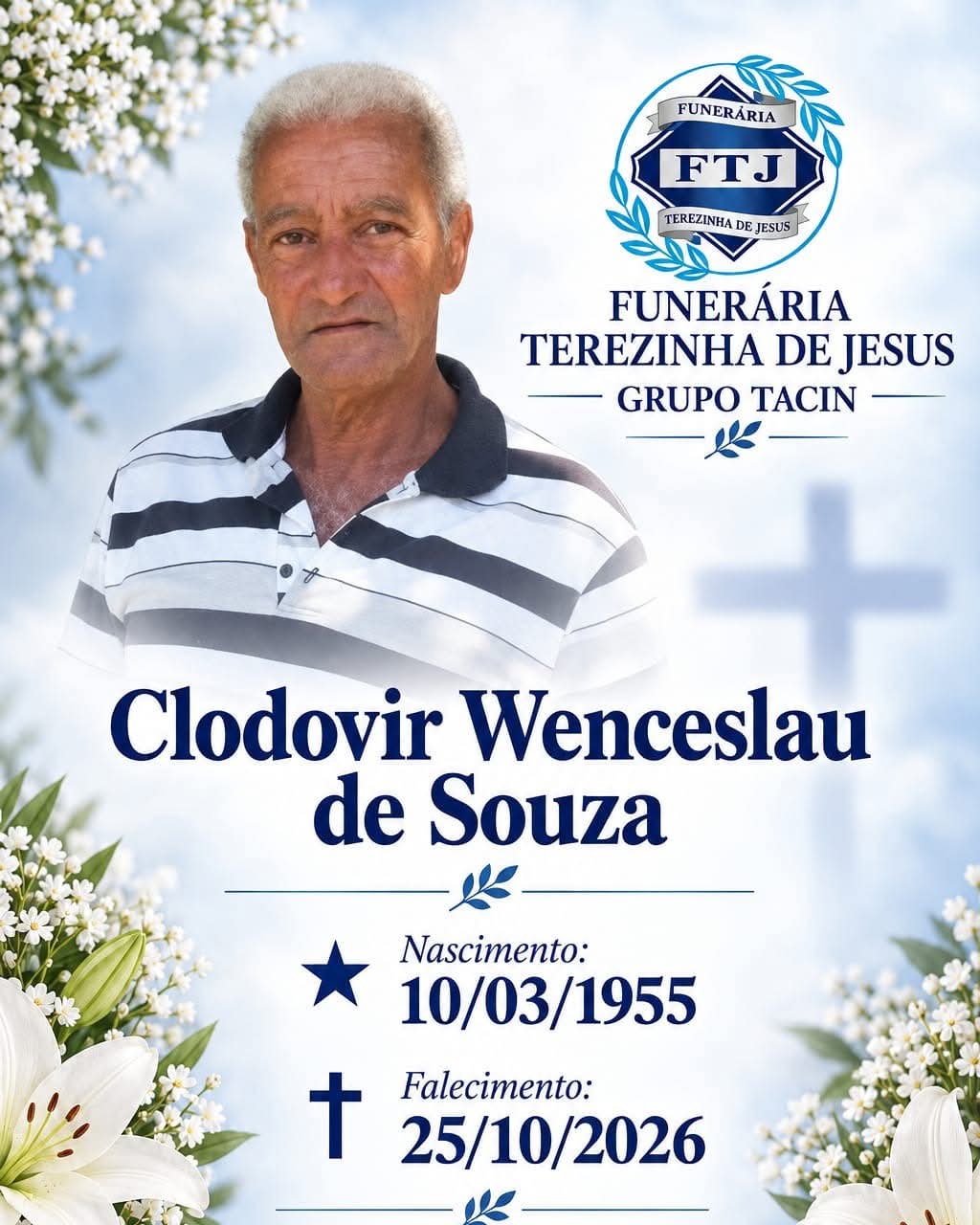 NOTA DE FALECIMENTO Funerária Terezinha de Jesus