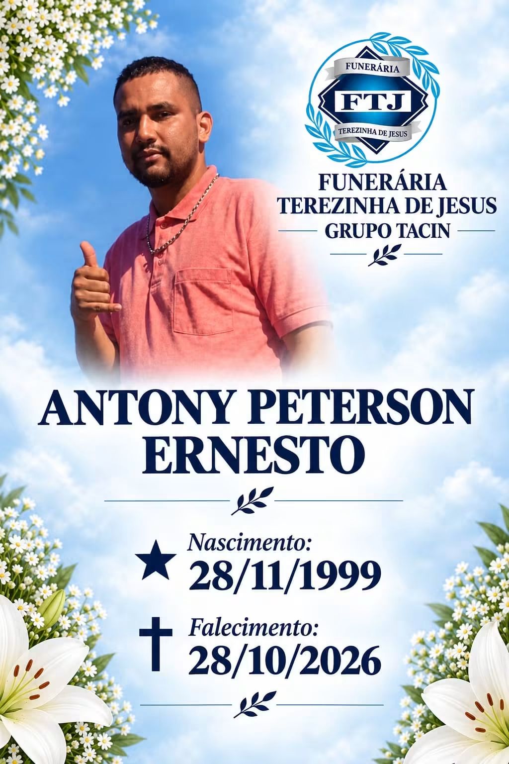 NOTA DE FALECIMENTO Funerária Terezinha de Jesus