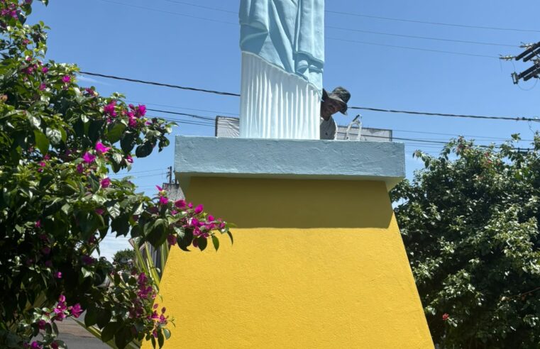 📌 Prefeitura de Ibaté revitaliza Cristo na entrada do Jardim Icaraí e conclui recuperação de três monumentos da cidade