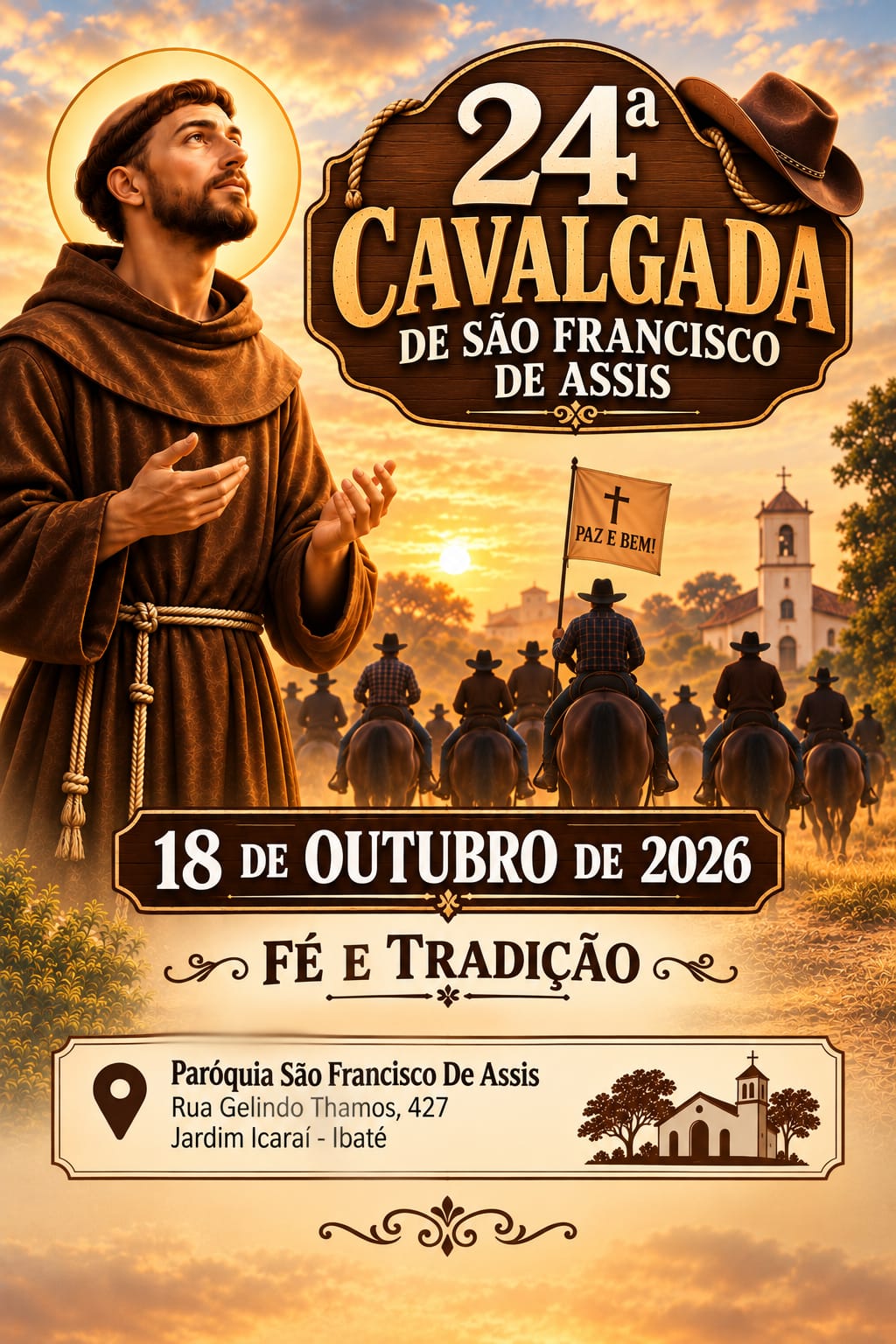 🐎 IBATÉ SE PREPARA PARA A 24ª CAVALGADA DE SÃO FRANCISCO DE ASSIS!