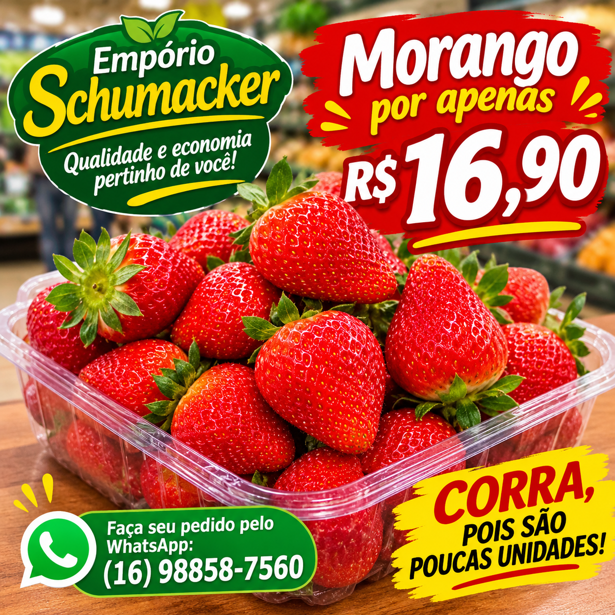 🍓 OFERTA IMPERDÍVEL NO EMPÓRIO SCHUMACKER! 🍓